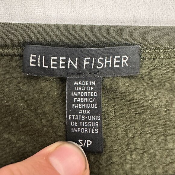 Eileen Fisher Womens Olive Green Long Sleeve Tunic Dress Pocket Detail Size S - Picture 3 of 4